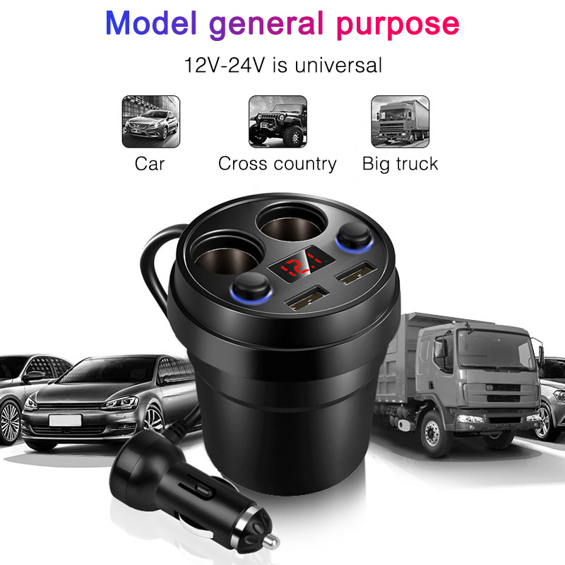Car Charger Cup Type Fast Charging Plug Car Mobile Phone Multi-function Cup Type Car Charger — изображение 5