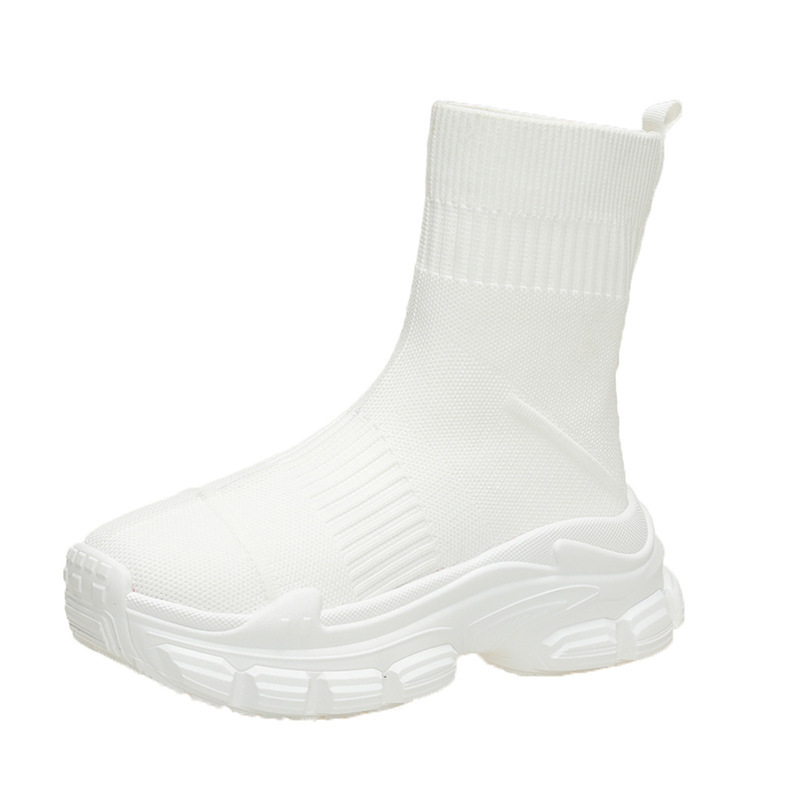 Platform Knitted Sports Casual Shoes And Boots - Image 6