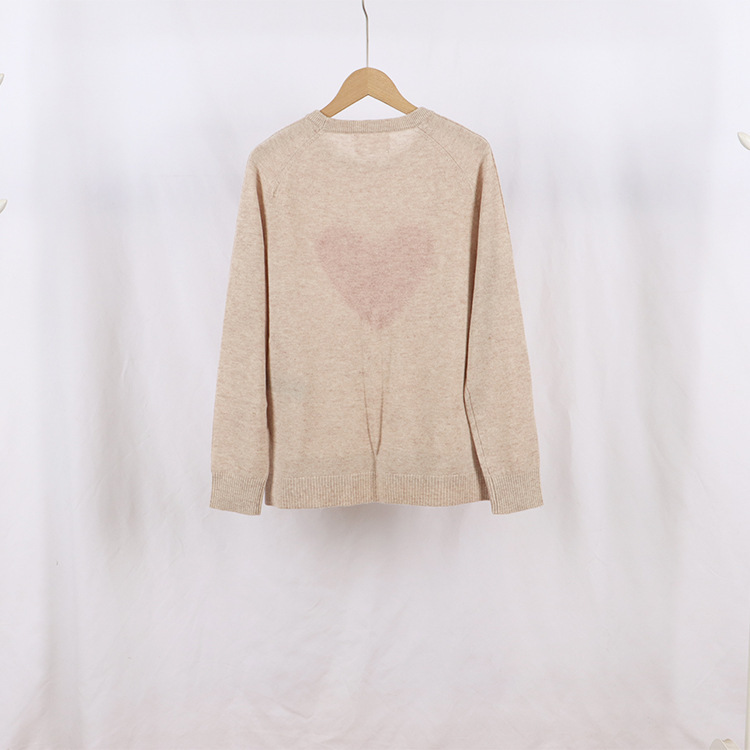 French Style Round Neck And Heart Pattern Long Sleeves - Image 3