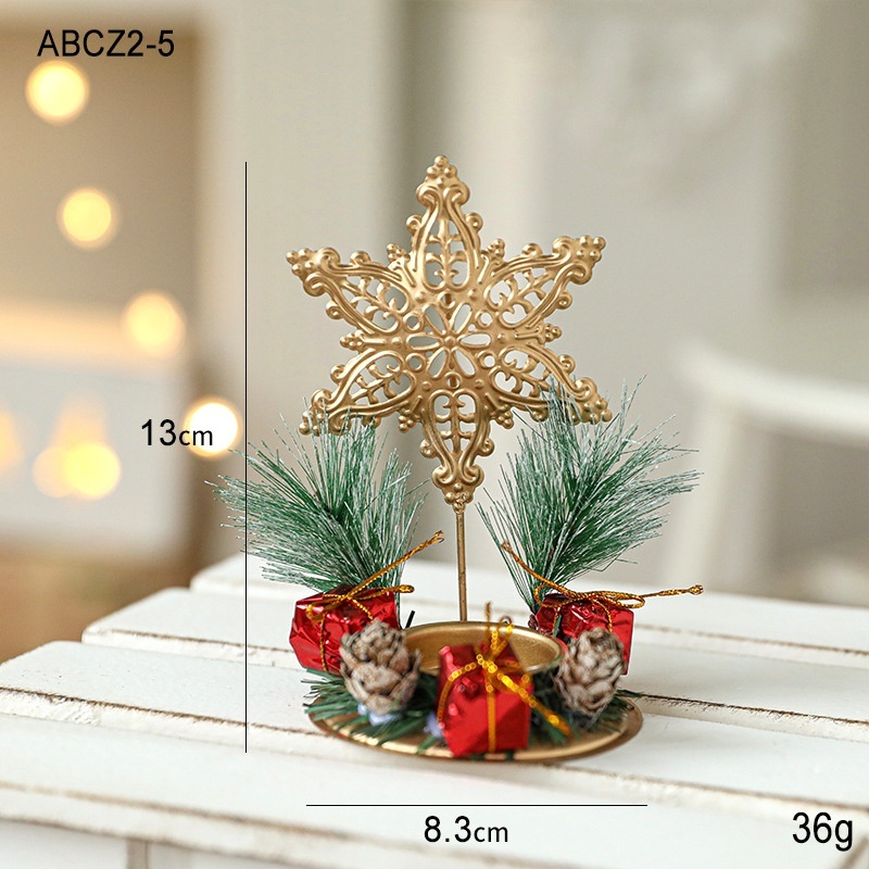 Christmas Candlestick Golden Wrought Iron Window Decoration – Bild 9