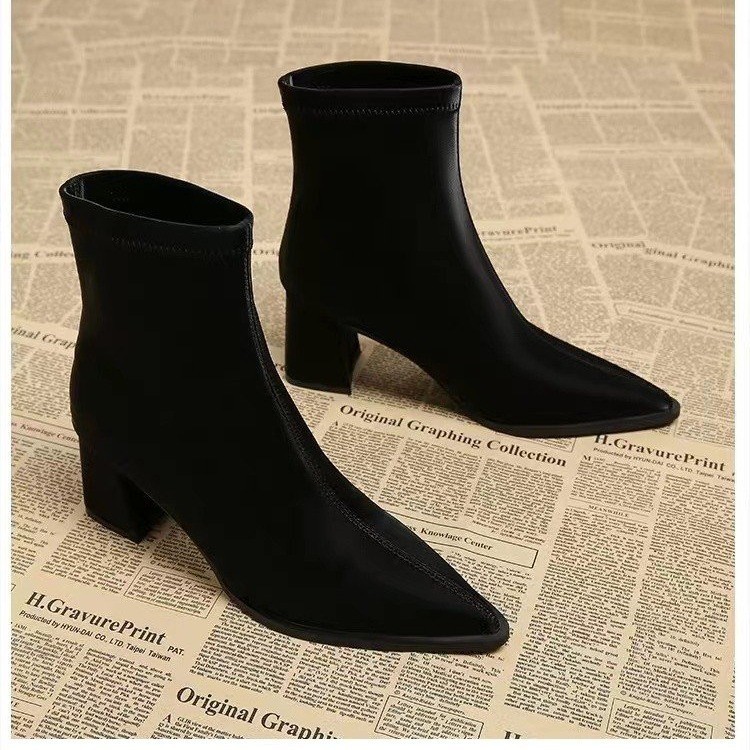 Women's Stretch Fashion Suede Pointed Martin Boots - Image 2