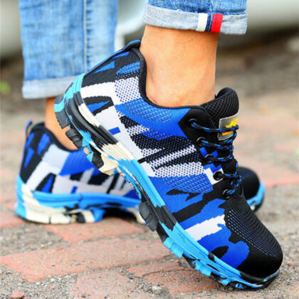 Flyknit Safety Anti-smash And Anti-puncture Wear-resistant Lightweight Non-slip Work Shoes