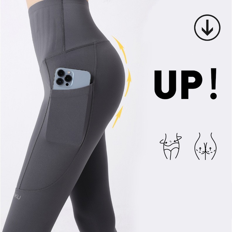 Pocket Cropped Shark Pants Outer Wear Hip Raise Yoga Pants — изображение 5