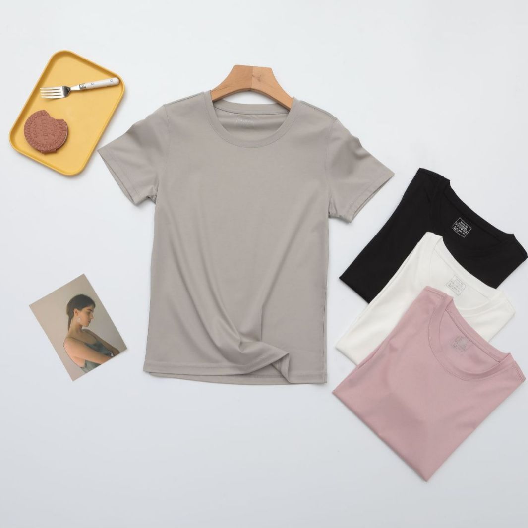 Summer Women's Thin Silkworm Silk Cool Cotton Short Sleeve – Bild 4