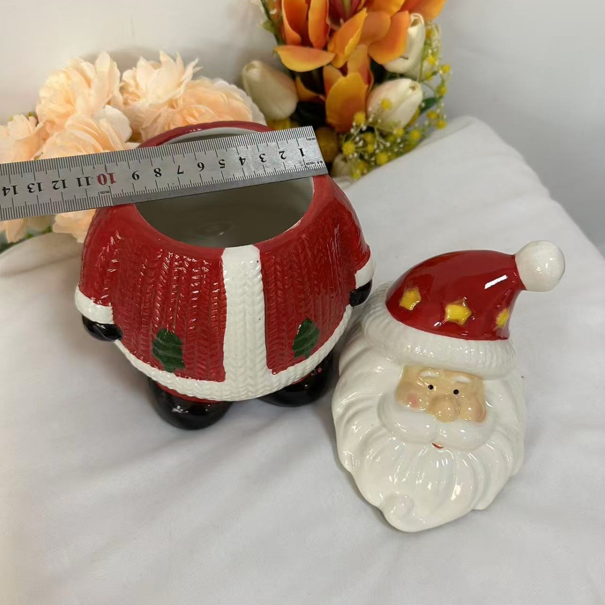 Cute Ceramic Santa Claus Storage Tank Table Decorative Ornament - Image 3