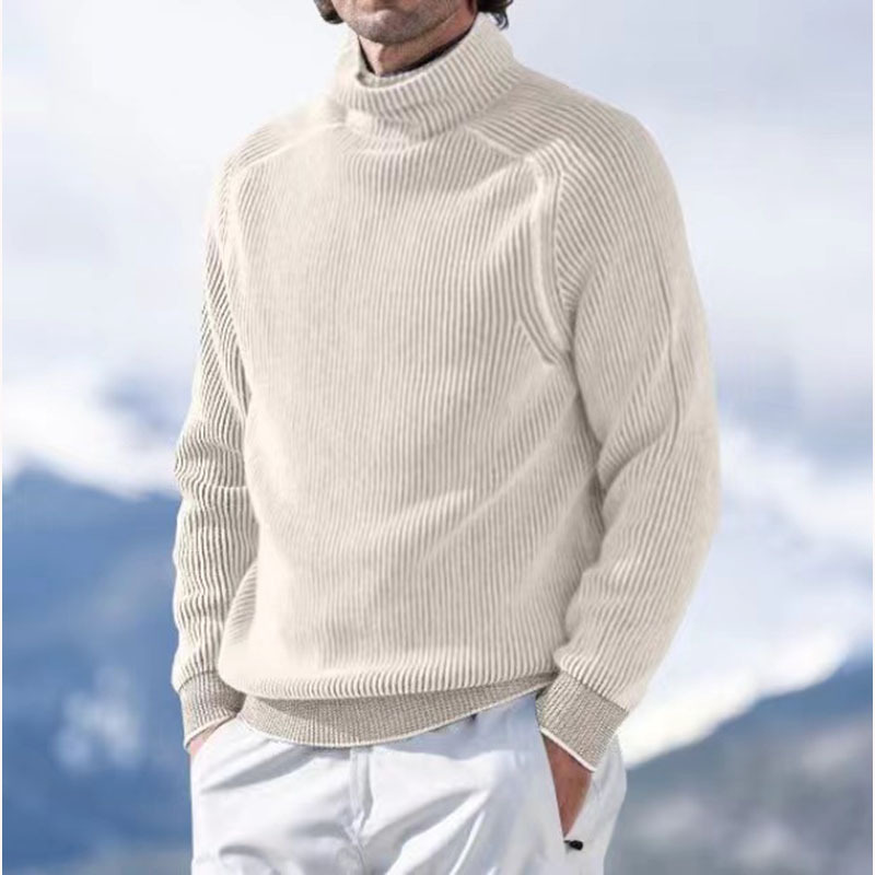 Men's Wool High Collar Warm Sweater - Image 2