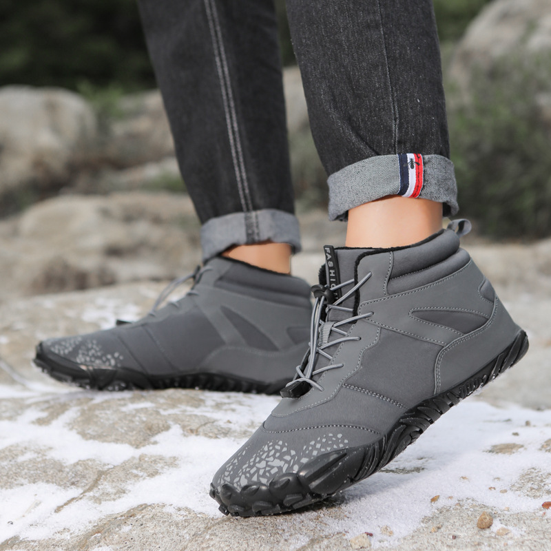 Winter Fleece-lined Waterproof Cotton-padded Shoes Five-finger Snow Boots - Image 9