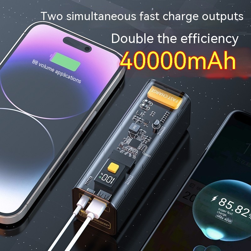 PD Fast Charge 225W Punk Transparent 40000 MA Power Bank - Image 7