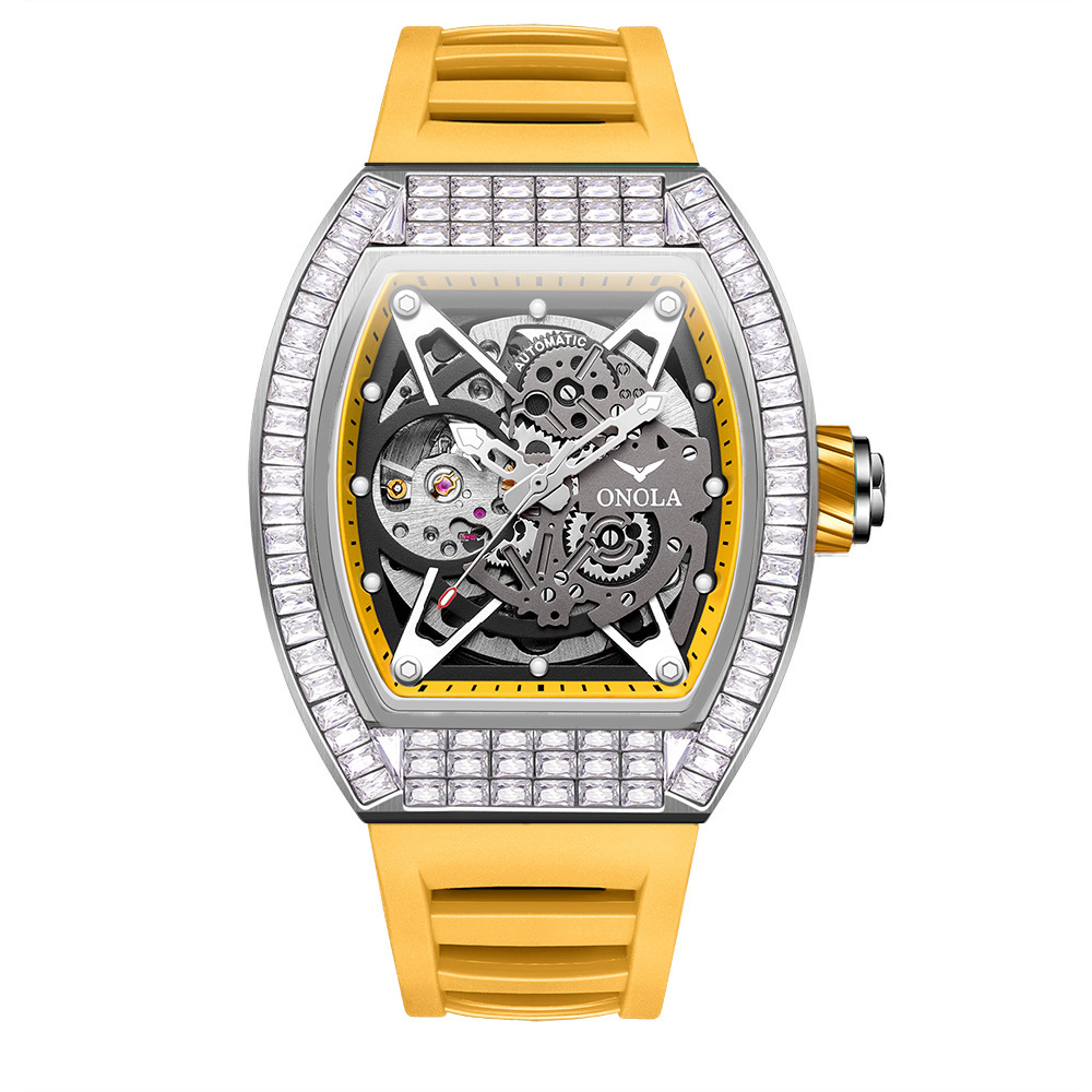 Hollow Automatic Mechanical Watch Men's Silicone Band Waterproof - Image 3