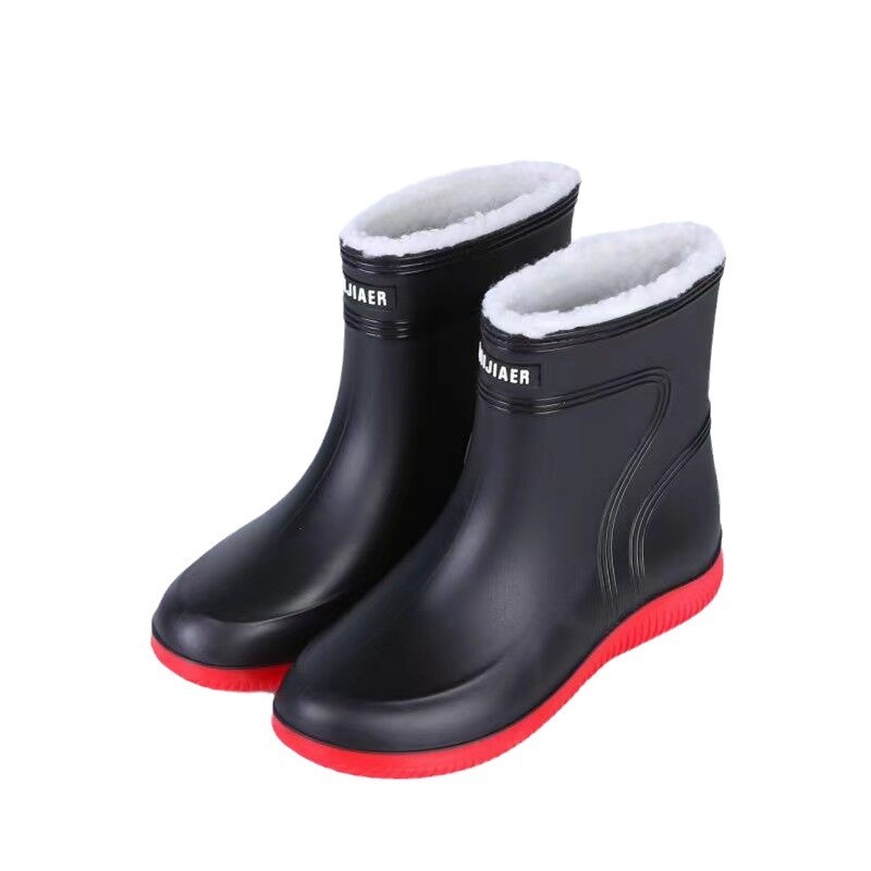 Cotton-padded Warm-keeping Fixed Velvet Rain Boots For Men And Women - Image 5