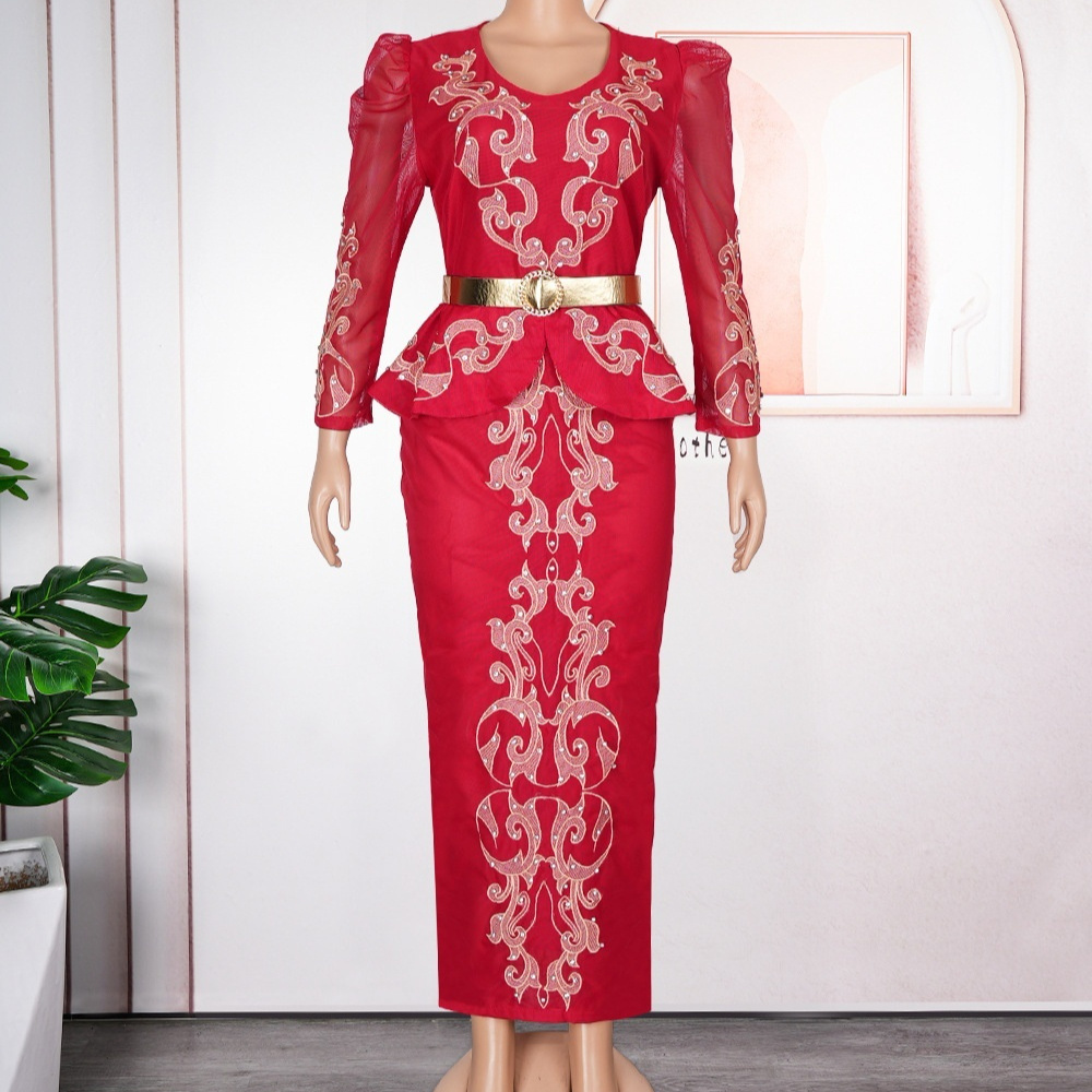 Women's Luxury Rhinestone Beaded V-neck Formal Dress – Bild 7