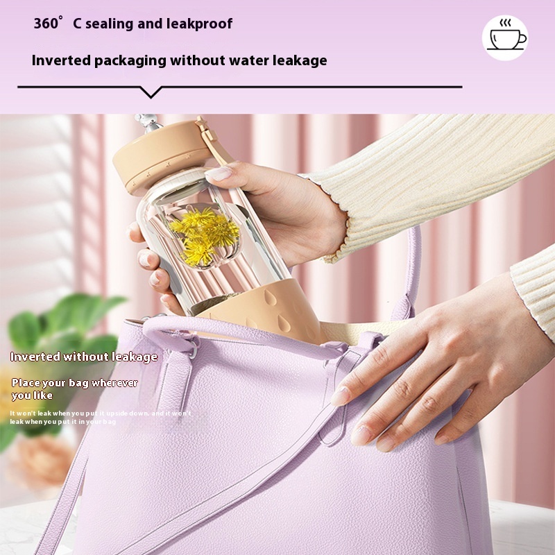 Tea Water Separation Magnetic Glass Water Cup Sealed Without Leakage Glass Tea Water Cup Infuser Tumbler Drinkware Water Bottle With Tea Filter — изображение 3