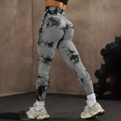 High Waist Tight Yoga Pants Tie-dye Breathable Workout Pants