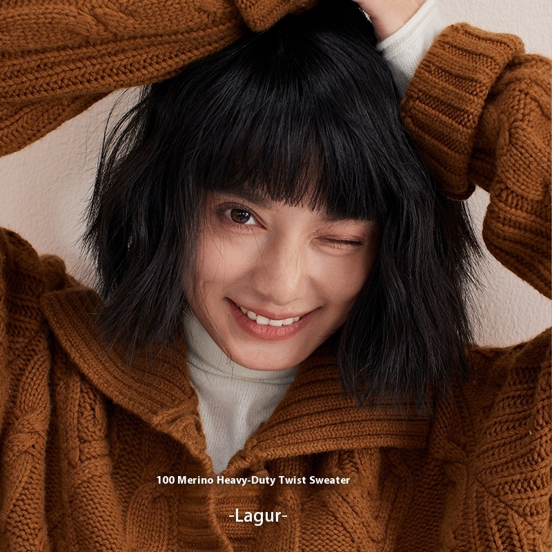 Heavy Industry Sweater Thickening Cardigan Idle Style Soft Glutinous Coat – Bild 2