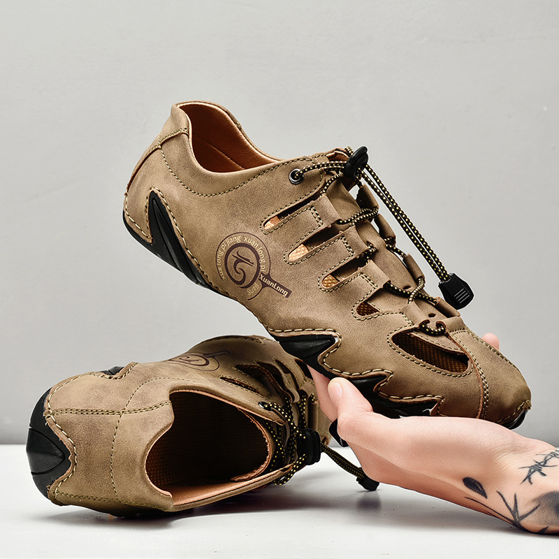 Plus Size Men's Casual Hollow Beach Sandals - Image 9