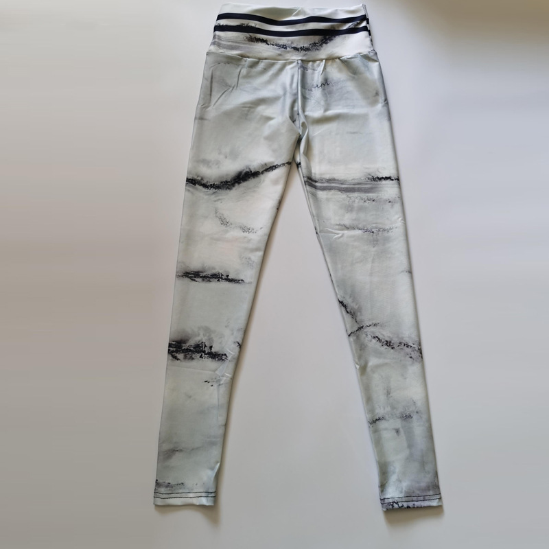 Yoga Clothes Tight Belly Trimming High Waist Skinny Pants Stretch Sports Fitness Printed Leggings – Bild 7