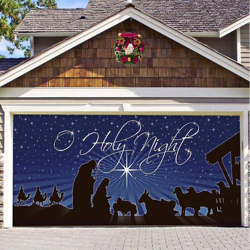 Christmas Background Hanging Cloth Garage Door Patch Holiday Party — изображение 8