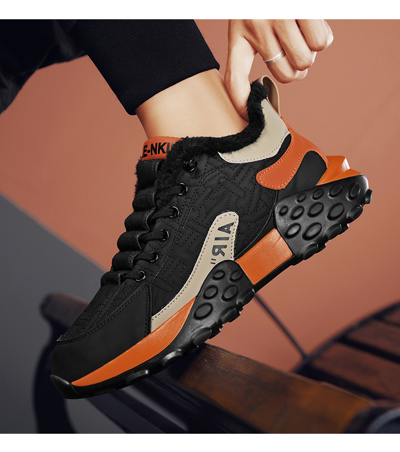 Winter Slip-on Casual Sports Men's Warm With Velvet Work Safety Shoes - Image 6