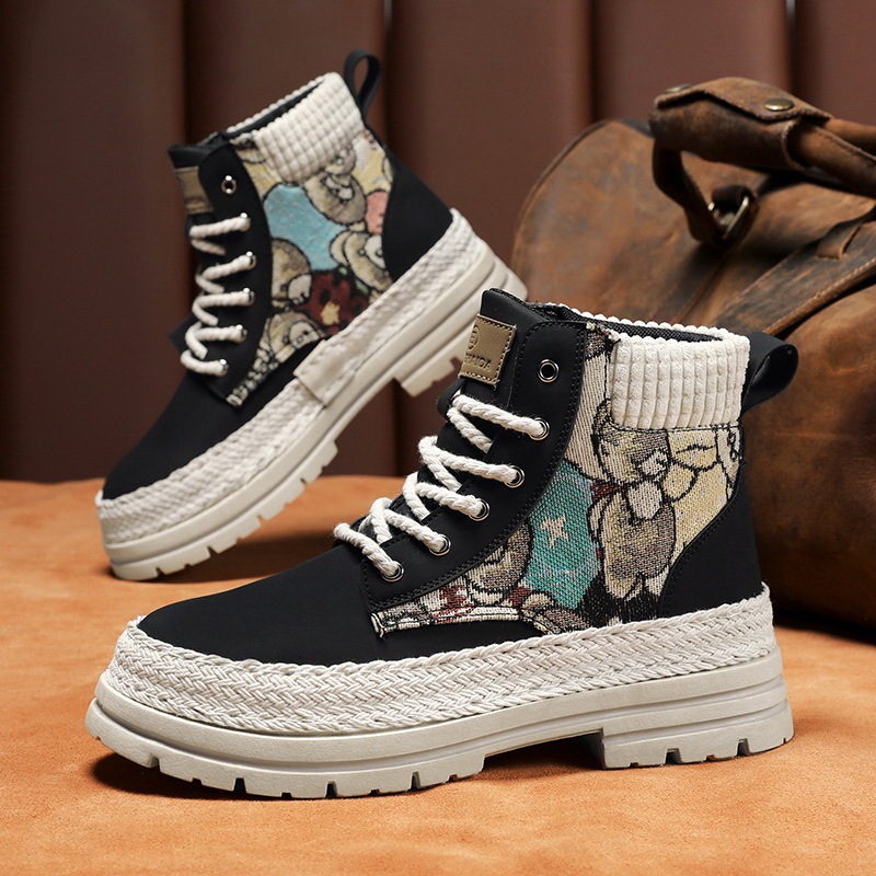 Men's Casual All-match Worker Boot High-top Shoes - Image 3