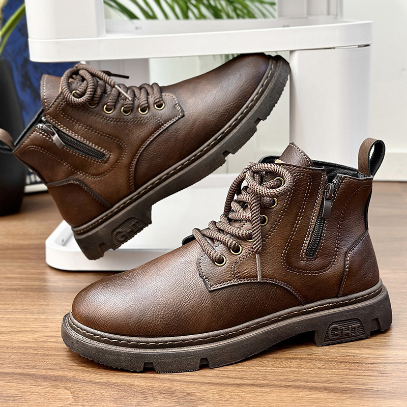 Men's Boots High-top New British Retro Workwear Trendy Casual – Bild 3
