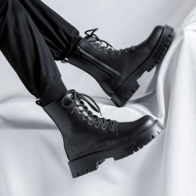 Men's Leather New High-top Boots — изображение 4