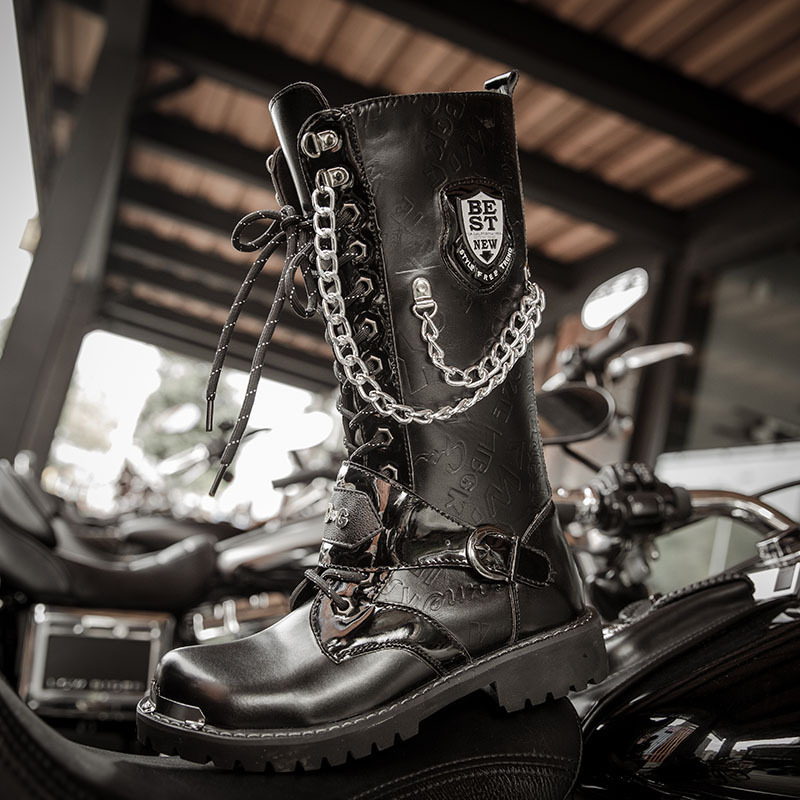 Men's High Top Martin Boots Lace-up Winter Tube Boots — изображение 3