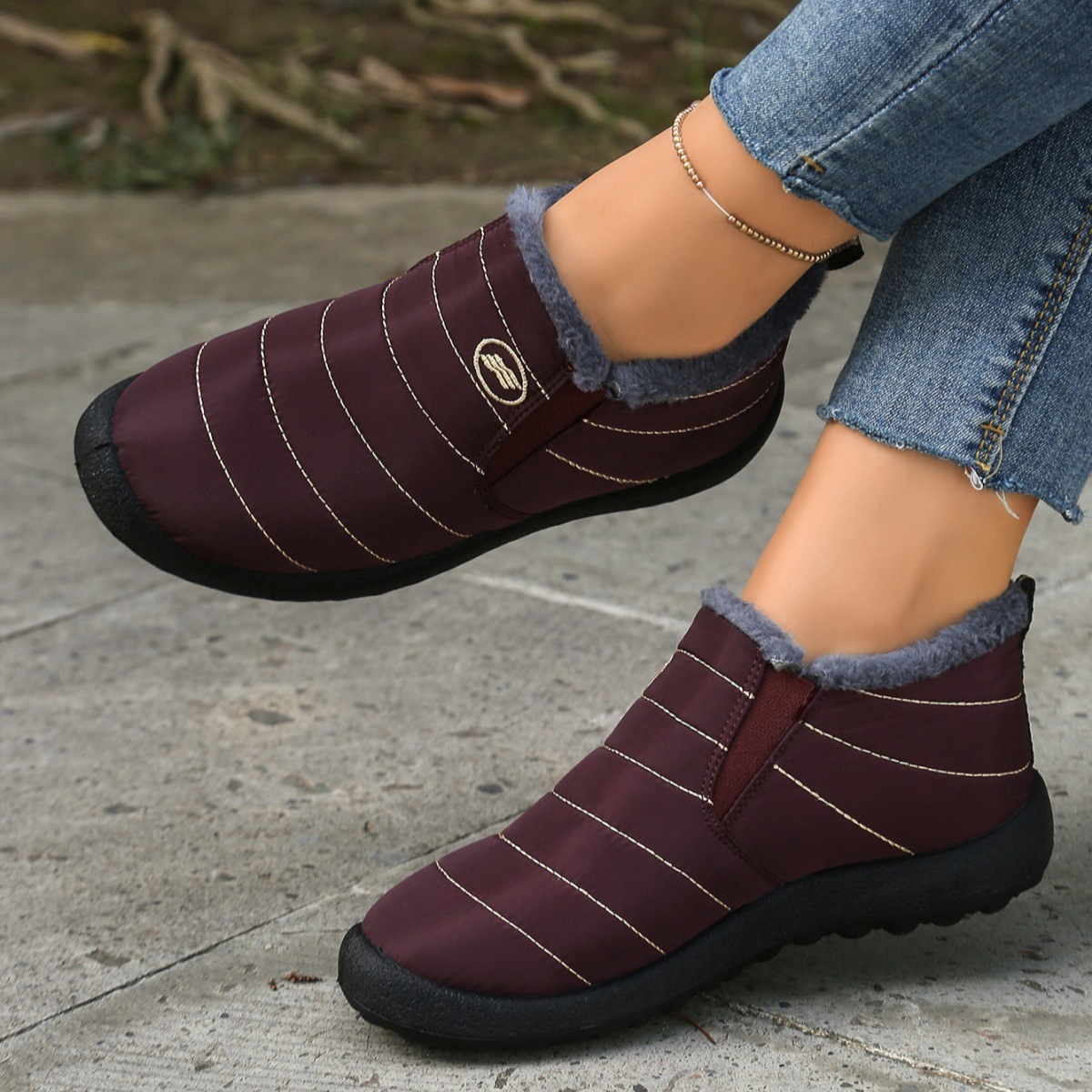 Plus Size Cotton Boots Fleece Lined Padded Warm Keeping Casual Shoes – Bild 8