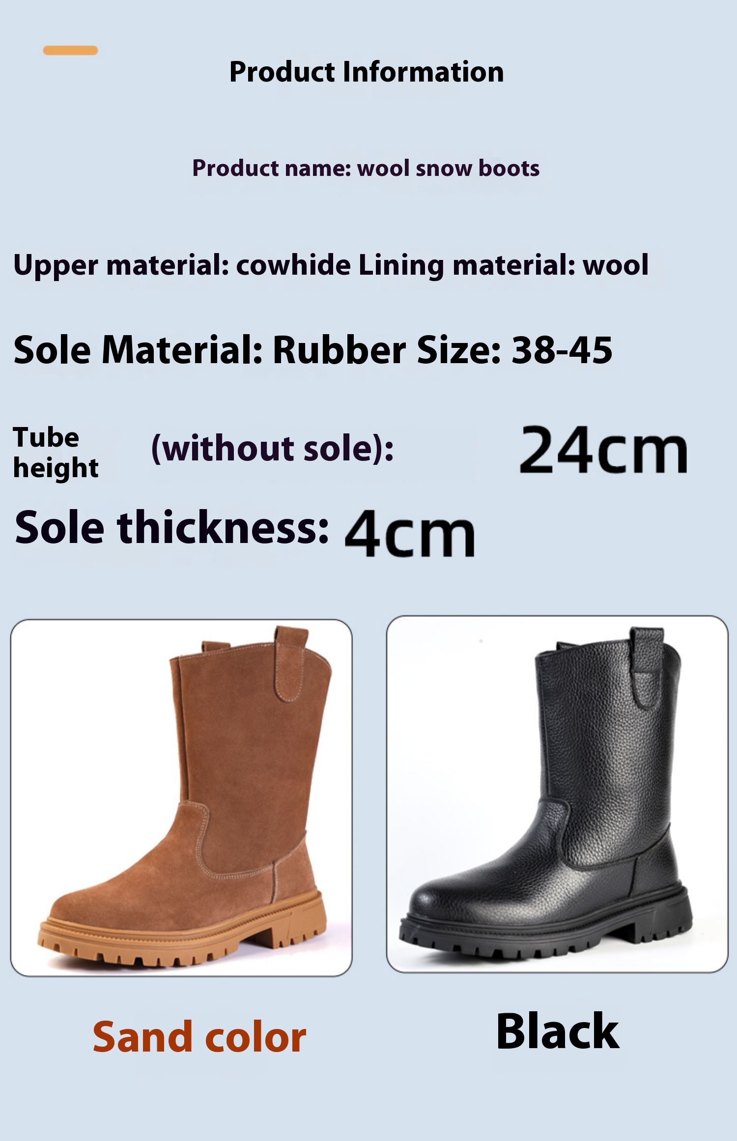 Fur Snow Boots Men's High-top Winter Warm - Image 6