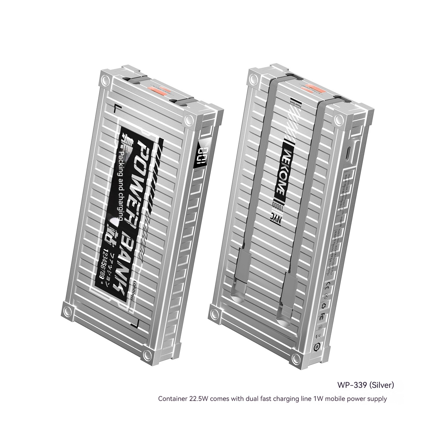 Container With Cable Power Bank Industrial Wind 1000020000mAh Mobile Power Supply — изображение 4