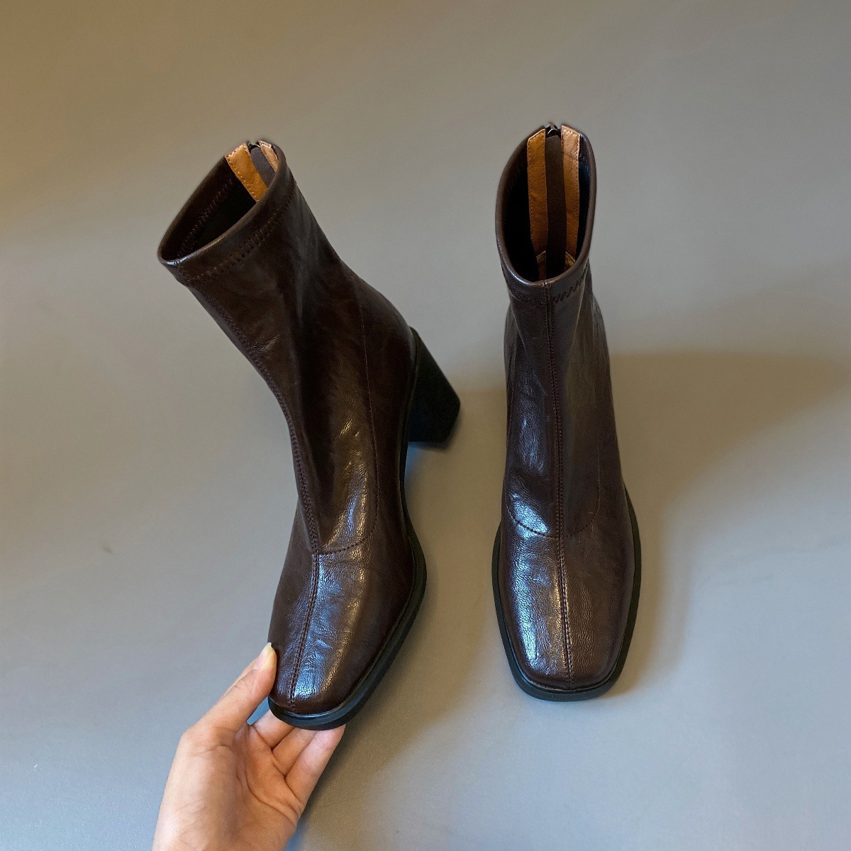 Commuter High Heel Stretch Retro Boots With Chunky Heels – Bild 7