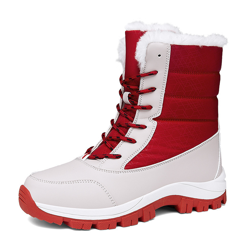 Winter Cotton Boots Outdoor Women's Fleece Lined Padded Warm Keeping Snow Boots - Image 8