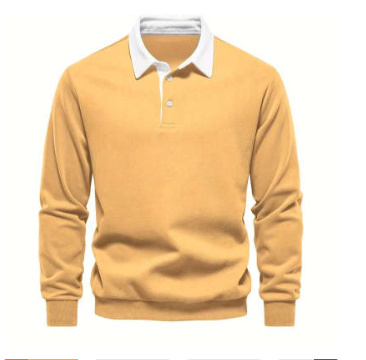 Men's Fashion Casual Versatile Long Sleeves Polo Collar Sweater - Image 8
