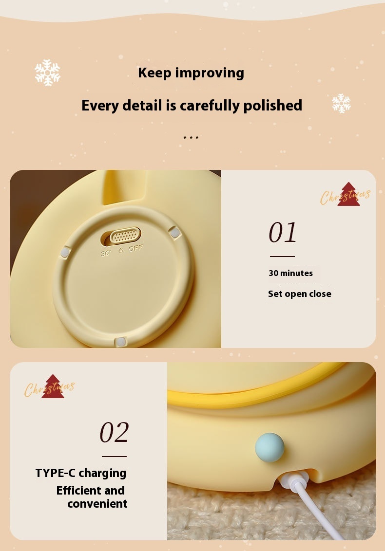 Christmas Tree Silicone Night Lights USB Rechargeable Eye Protection Table Lamp Cute Cartoon Kid Birthday Gifts Atmosphere Decor — изображение 6