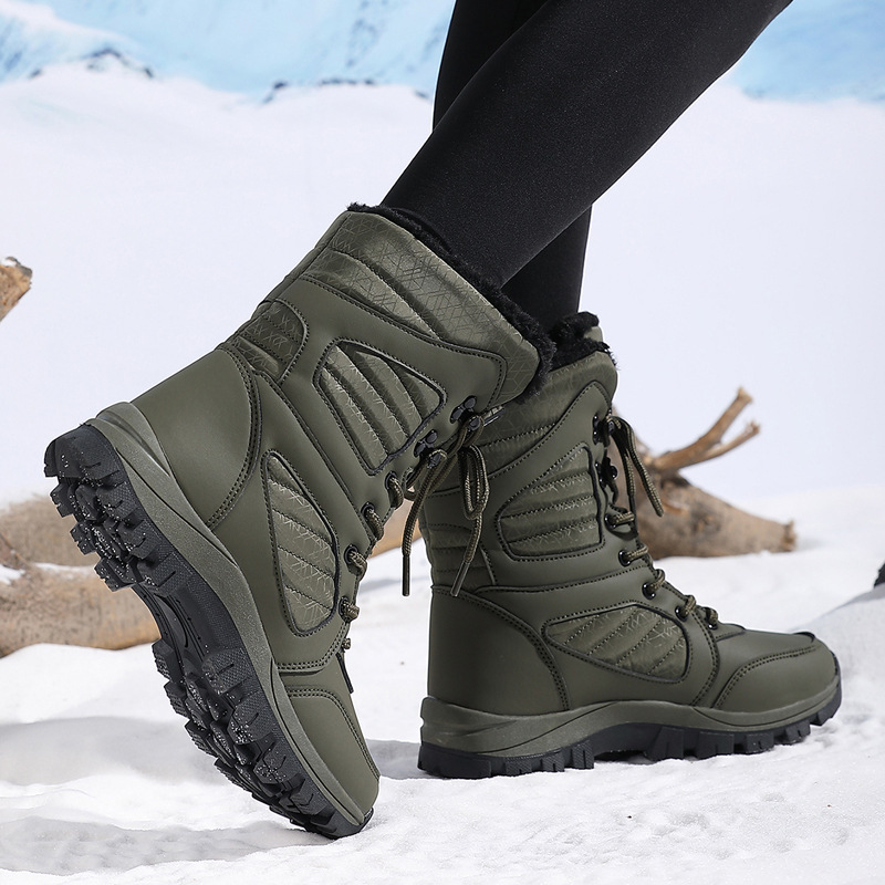 Thickened Long Wool Plus Velvet Warm Snow Boots - Image 4