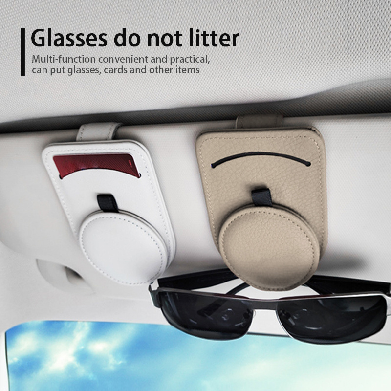 Car Glasses Holder Universal Sun Visor Eyeglasses Clip Sunglasses Case Card Holder Auto Interior Accessories - Image 5
