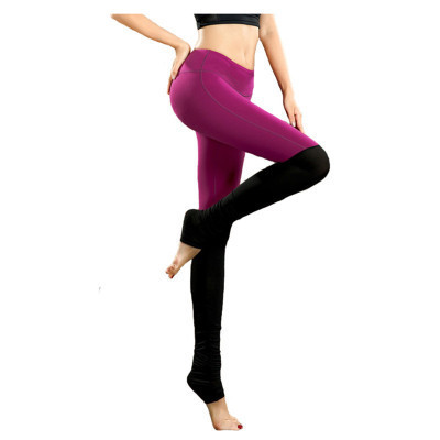 Contrast Color Stitching Stepping Yoga Pants - Image 3