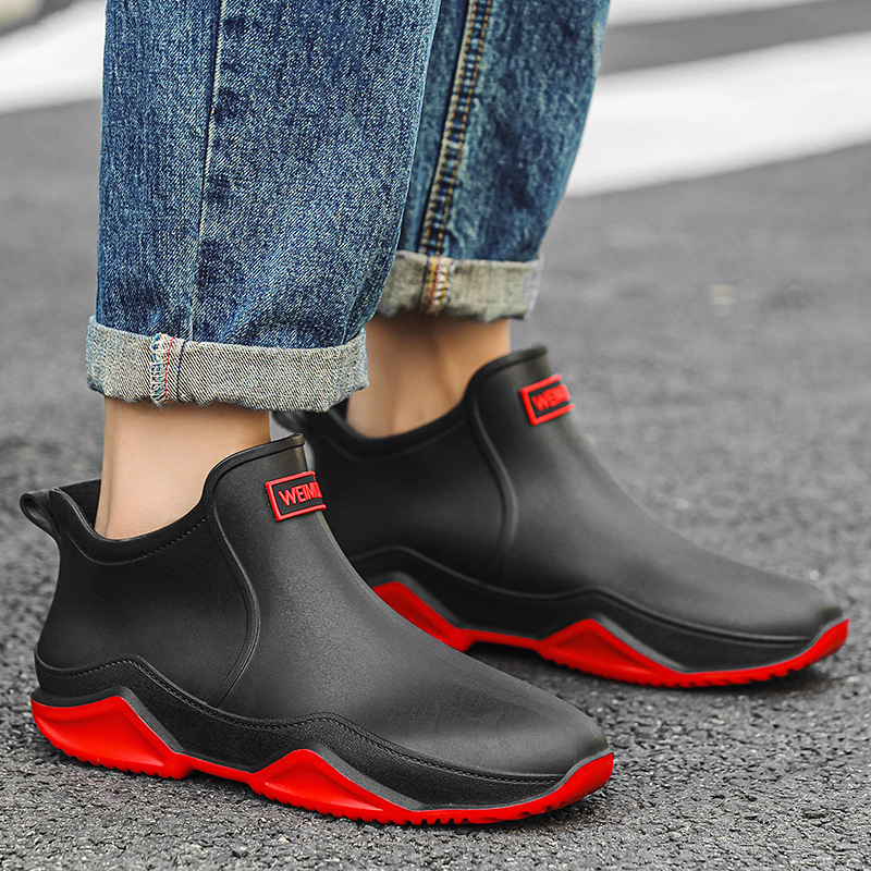 New Men's Rain Boots Short Tube Outdoor Waterproof Shoes - Image 7