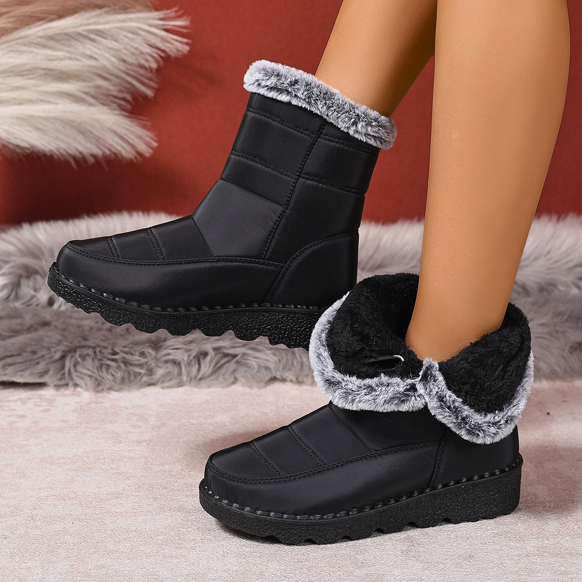 Women's Snow Boots Plus Size Wear-resistant Comfortable Warm Boots - Image 3