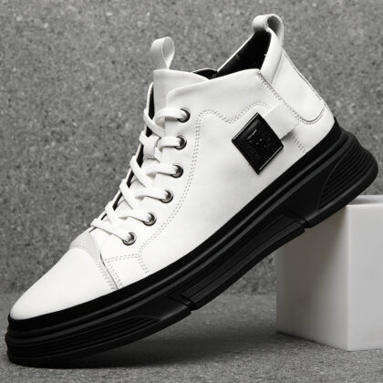High-top Men's Shoes Winter Men's Leather Shoes Leather Casual