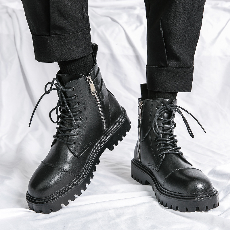 New Mid-top Round Head Chelsea Men's Boots - Image 9