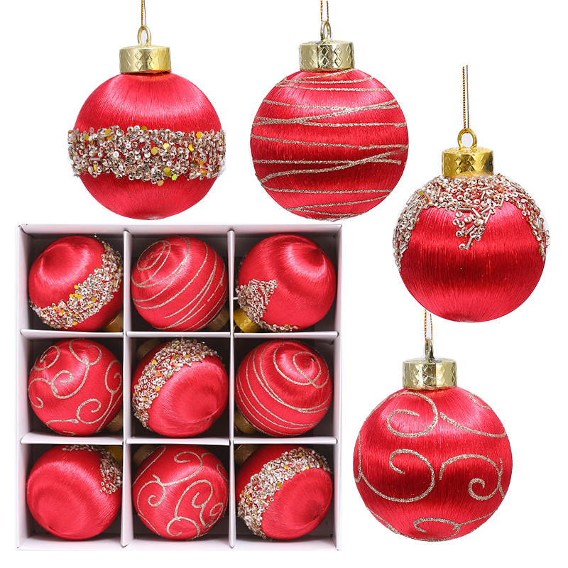 Christmas Decorations Foam Painted Silk Ball Christmas Tree Pendant – Bild 5