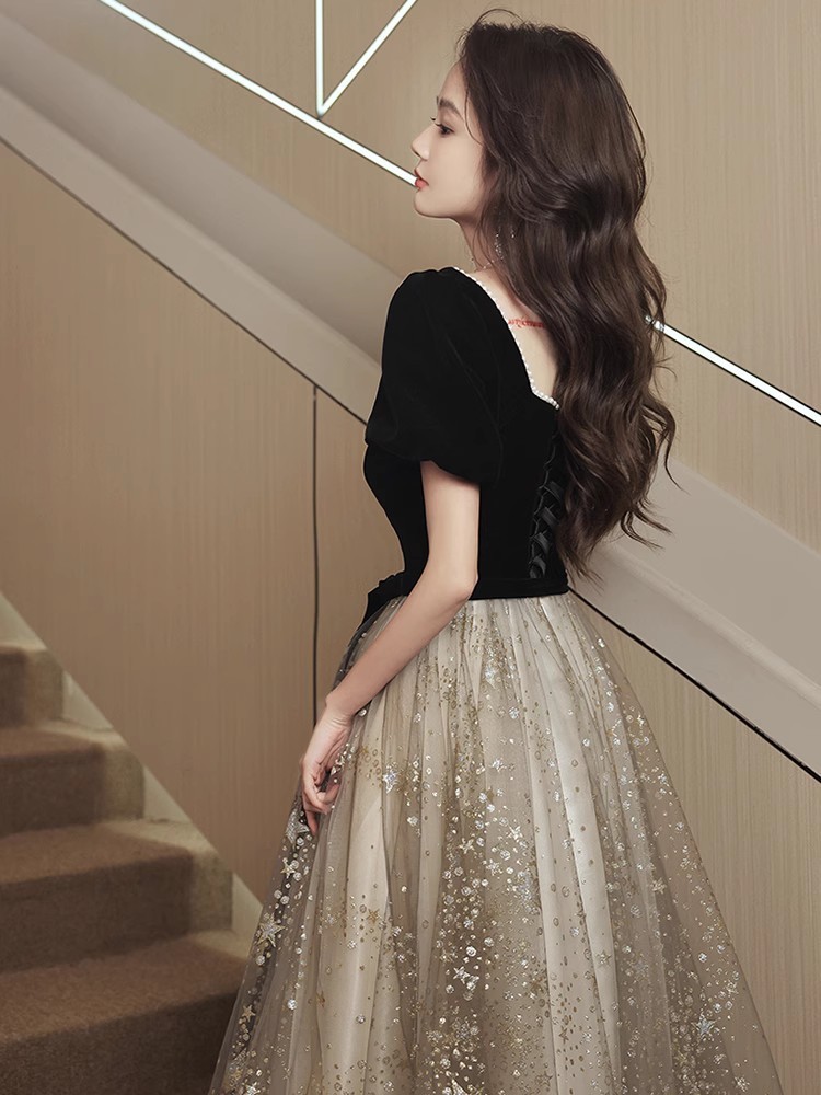 Women's French Light Luxury And Luxurious Black Evening Dress – Bild 4