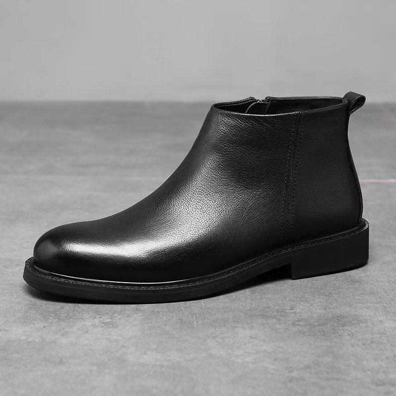 Men's Leather Shoes Solid Color Chelsea Boots — изображение 4