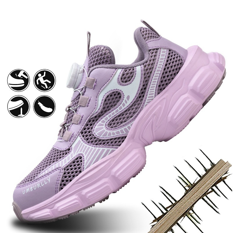 Women's Work Shoes Flying Woven Work Shoes Attack Shield And Anti-stab – Bild 2