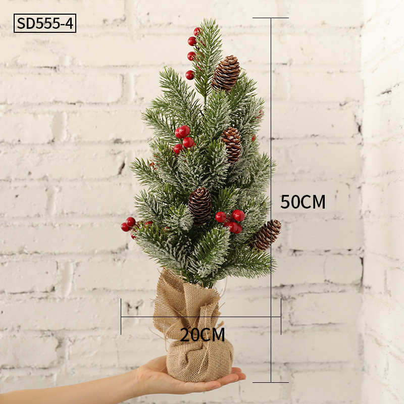 Desktop Christmas Tree Small Mini Ornaments Potted Plants – Bild 6