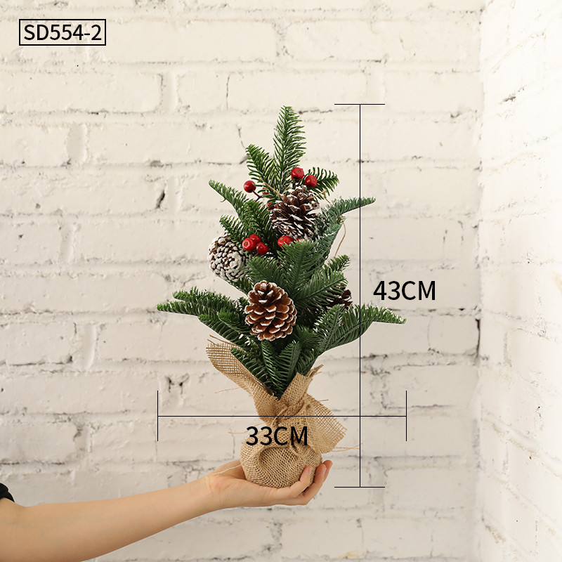 Desktop Christmas Tree Small Mini Ornaments Potted Plants – Bild 5