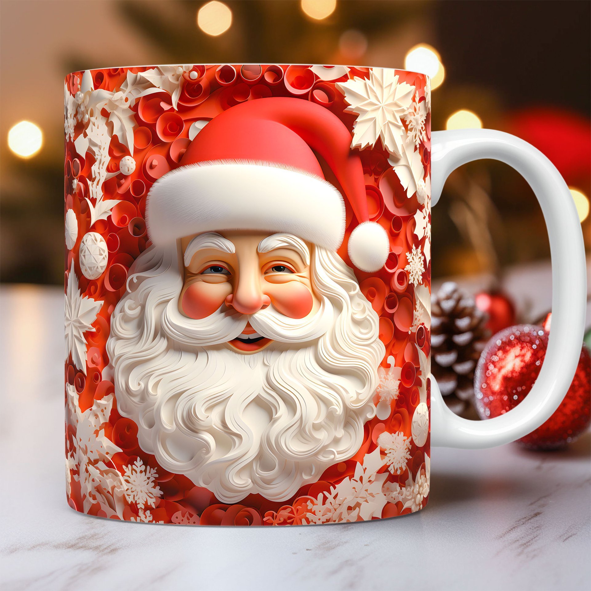 Creative 3D Christmas Ceramic Mug Unique Space Design Snowman Santa Coffee Cup Tea Milk Mug Christmas Gifts For Kids Adults Kitchen Gadgets - Image 7