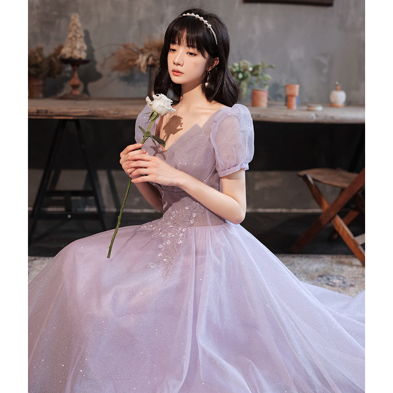 HOOR Women Luxury Puff Sleeve Backless Shiny Prom Gown – Bild 6