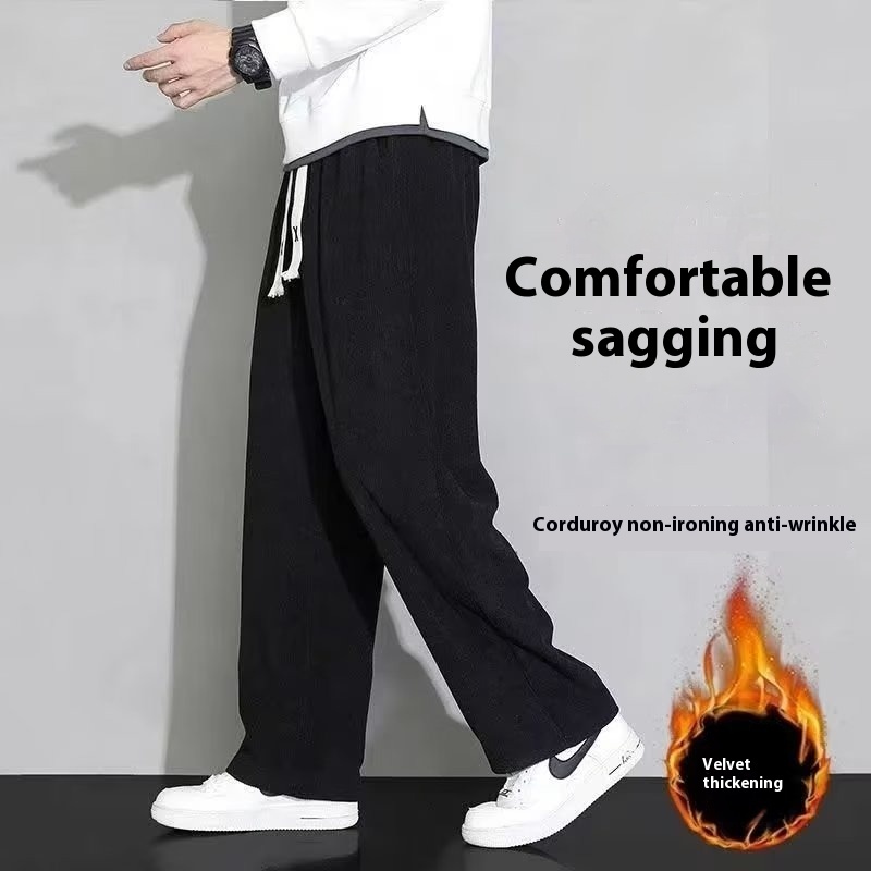 Corduroy Fleece Padded Pants Men's Pants Autumn And Winter - Image 10