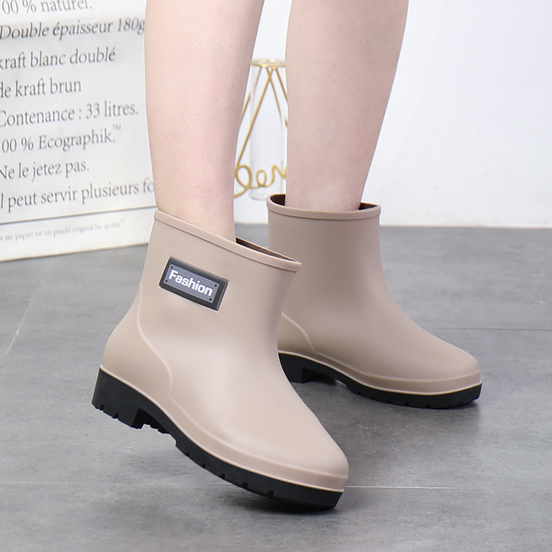 Fashion Work Wear Rain Shoes Adult Warm Women's Mid-calf Rain Boots - Image 2